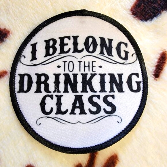 Drinking Class Western Sublimation DYI Fabric Hat Patch Glue Iron On Sew Patch - Picture 1 of 4